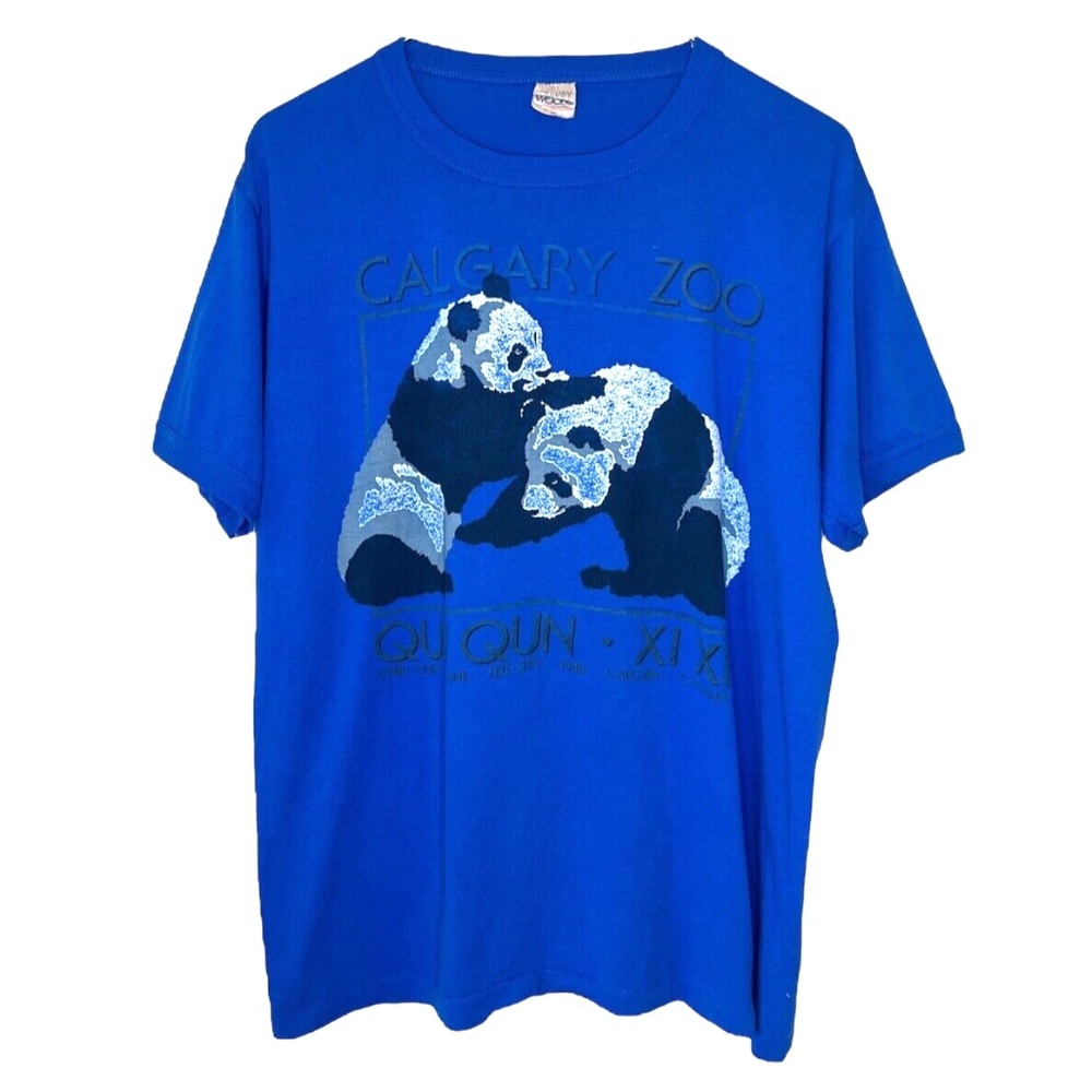Vintage 1988 Calgary Zoo Qun Qun & Xi Xi Panda Animal Single Stitch T Shirt L